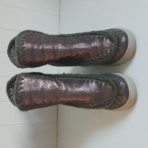 Mou Copper Hidden Wedge Boots